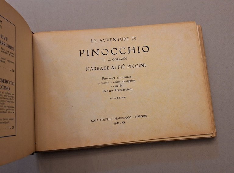 LE AVVENTURE DI PINOCCHIO A CURA DI RENATO FRANCESCHINI MARZOCCO …