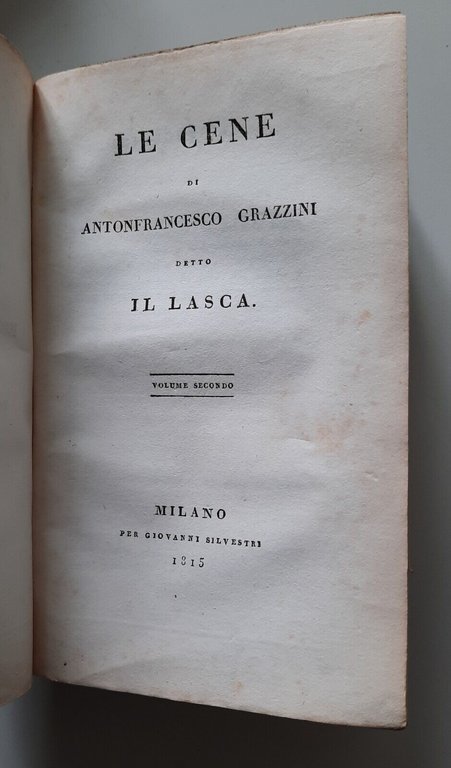 LE CENE DI ANTONFRANCESCO GRAZZINI DETTO IL LASCA SILVESTRI 1815