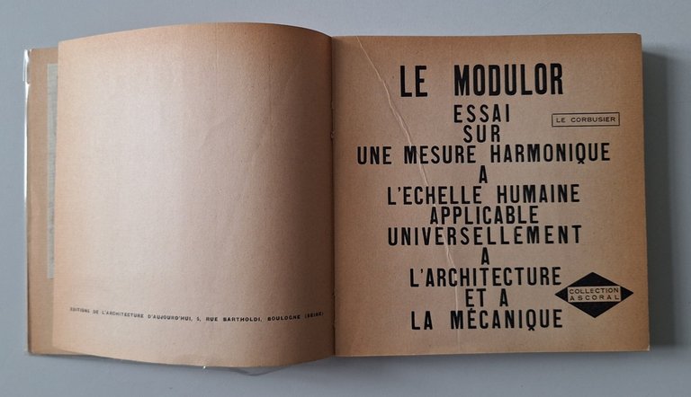 LE CORBUSIER LE MODULOR EDITIONS DE L'ARCHITECTURE D'AUJOURD'HUI 1954