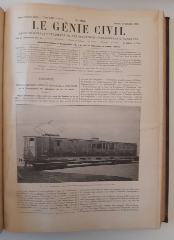 LE GENIE CIVIL REVUE GENERALE HEBDOMADAIRE INDUSTRIES ...ANNATA 1913 2 …