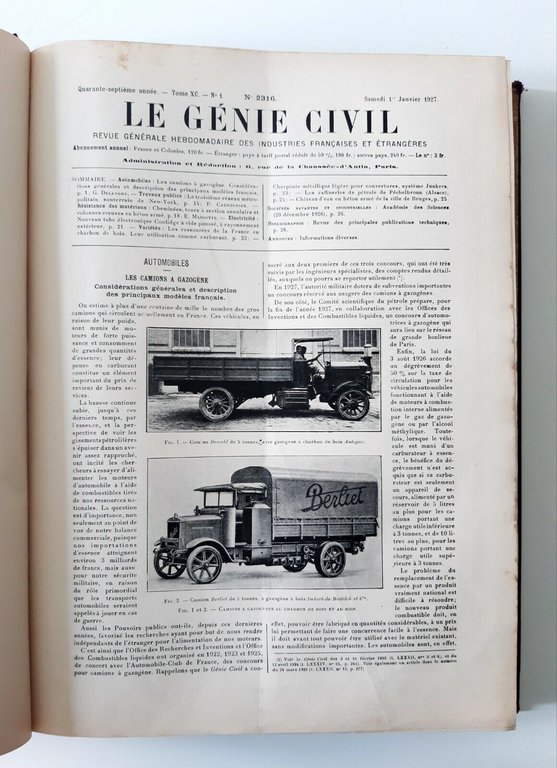 LE GENIE CIVIL REVUE GENERALE HEBDOMADAIRE INDUSTRIES ...ANNATA 1927 2 …