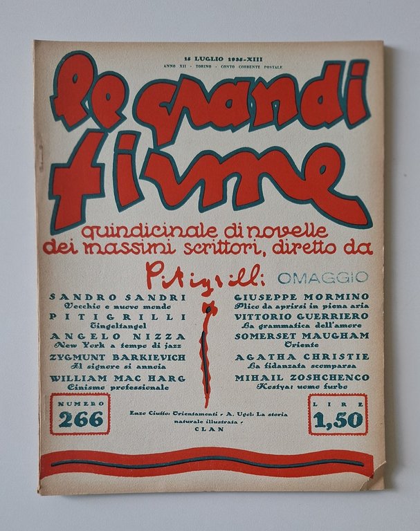 LE GRANDI FIRME RIVISTA AGATHA CHRISTIE 10 LUGLIO 1935