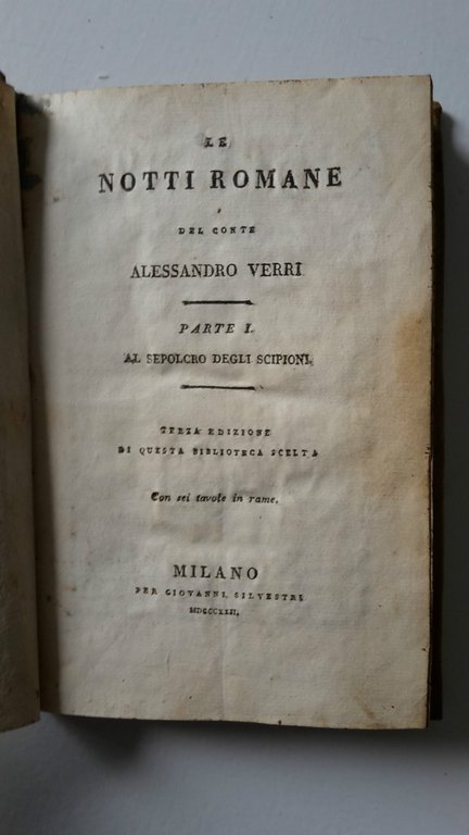 LE NOTTI ROMANE DEL CONTE ALESSANDRO VERRI MILANO PER GIOVANNI …