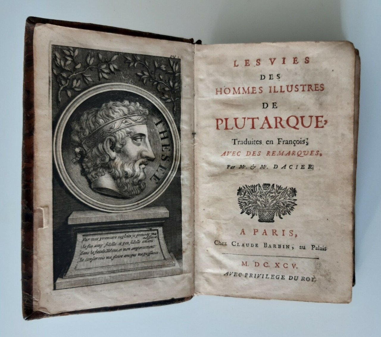 LES VIES DES HOMMES ILLUSTRES DE PLUTARQUE TRADUITS PAR DACIER …
