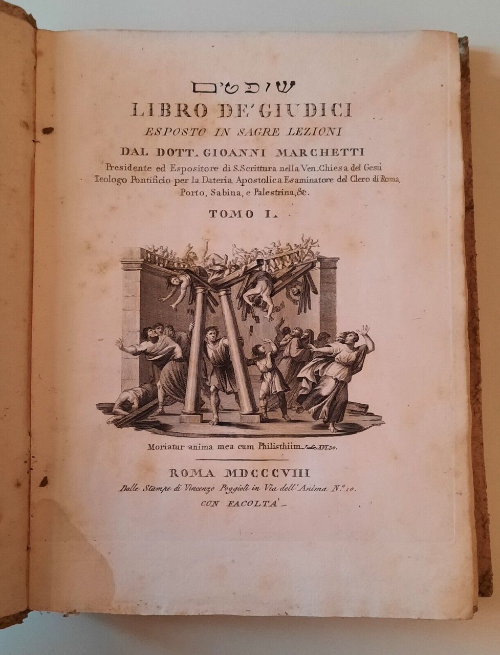 LIBRO DE' GIUDICI ESPOSTO IN SAGRE LEZIONI G. MARCHETTI V. …