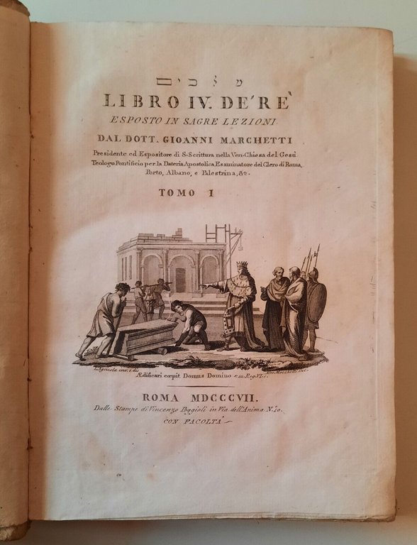 LIBRO IV DE' RE ESPOSTO IN SAGRE LEZIONI G. MARCHETTI …