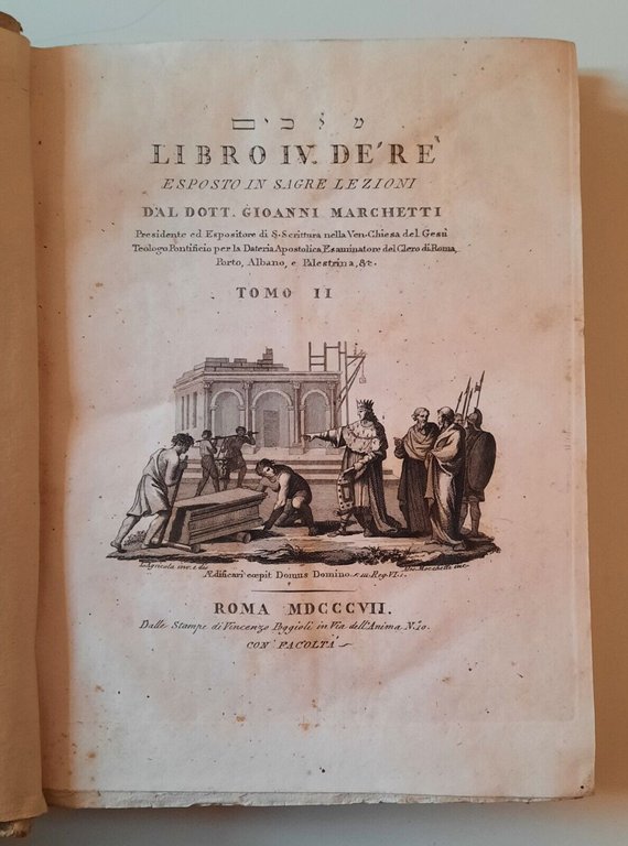 LIBRO IV DE' RE ESPOSTO IN SAGRE LEZIONI G. MARCHETTI …
