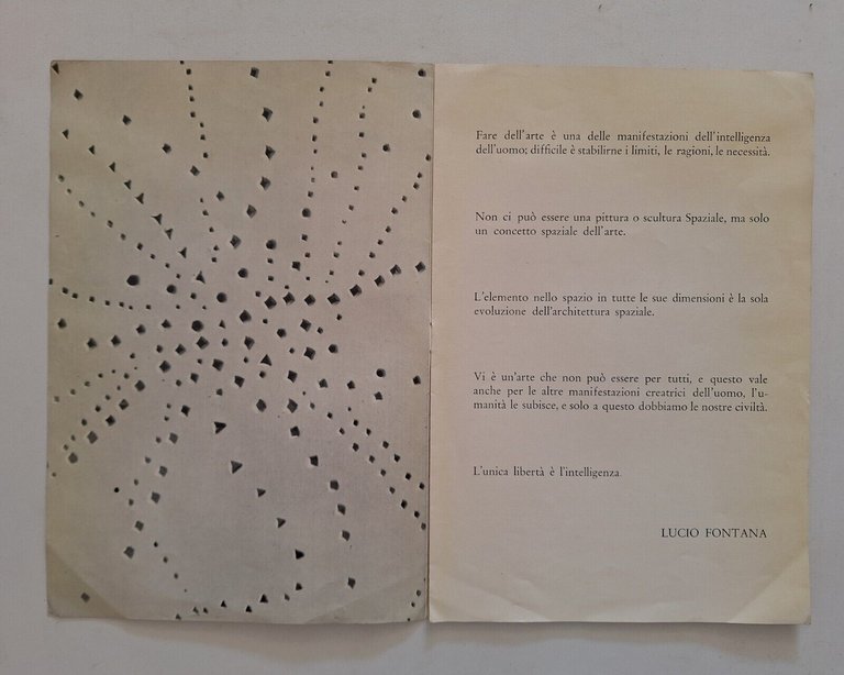 LUCIO FONTANA GALLERIA DEL NAVIGLIO DAL 18 APRILE 1953 BROCHURE