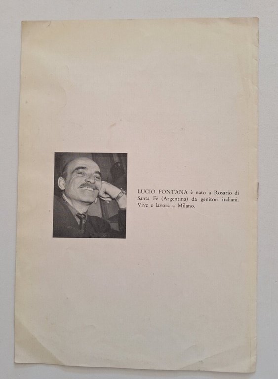 LUCIO FONTANA GALLERIA DEL NAVIGLIO DAL 18 APRILE 1953 BROCHURE