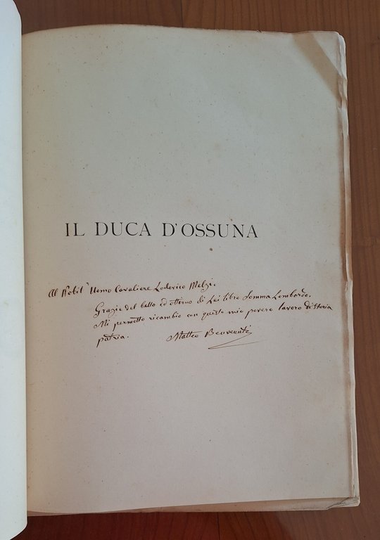M. BENVENUTI IL DUCA D'OSSUNA REGIA STAMPERIA 1875