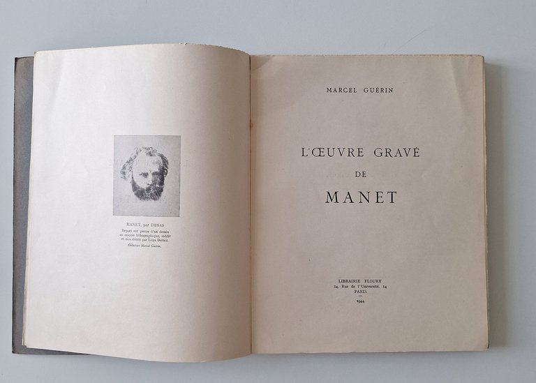 MARCEL GUERIN L'OEUVRE GRAVE' DE MANET LIBRAIRIE FLOURY 1944 | Immagine Gallery 2