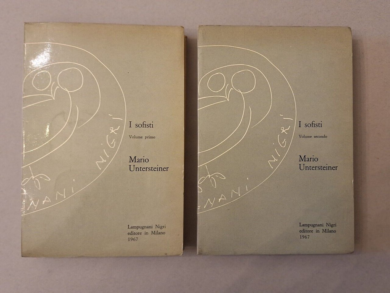 MARIO UNTERSTEINER I SOFISTI ED. LAMPUGNANI 1967