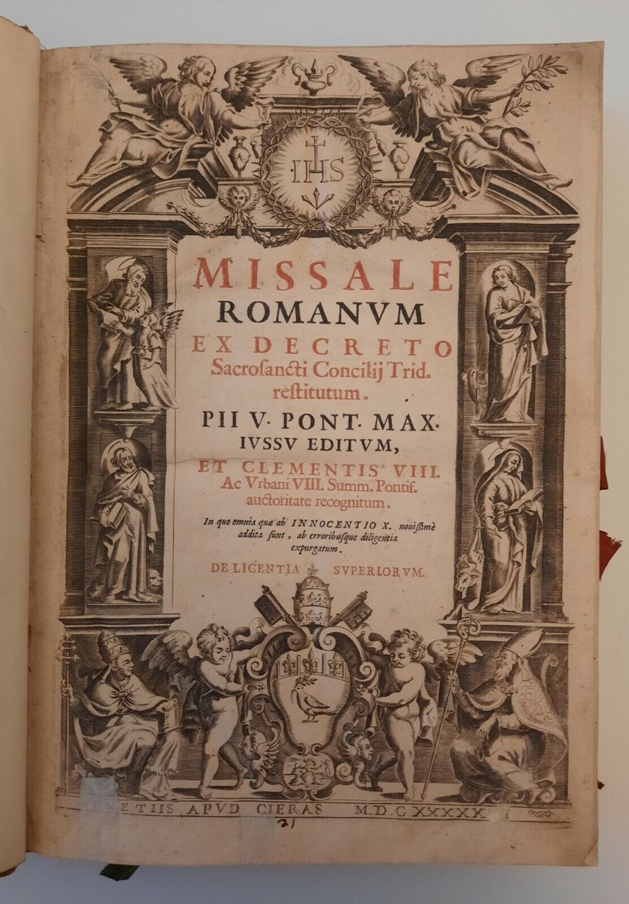 MISSALE ROMANUM EX DECRETO SACROSANCTI CONCILIJ TRI. APUD CIERAS 1654