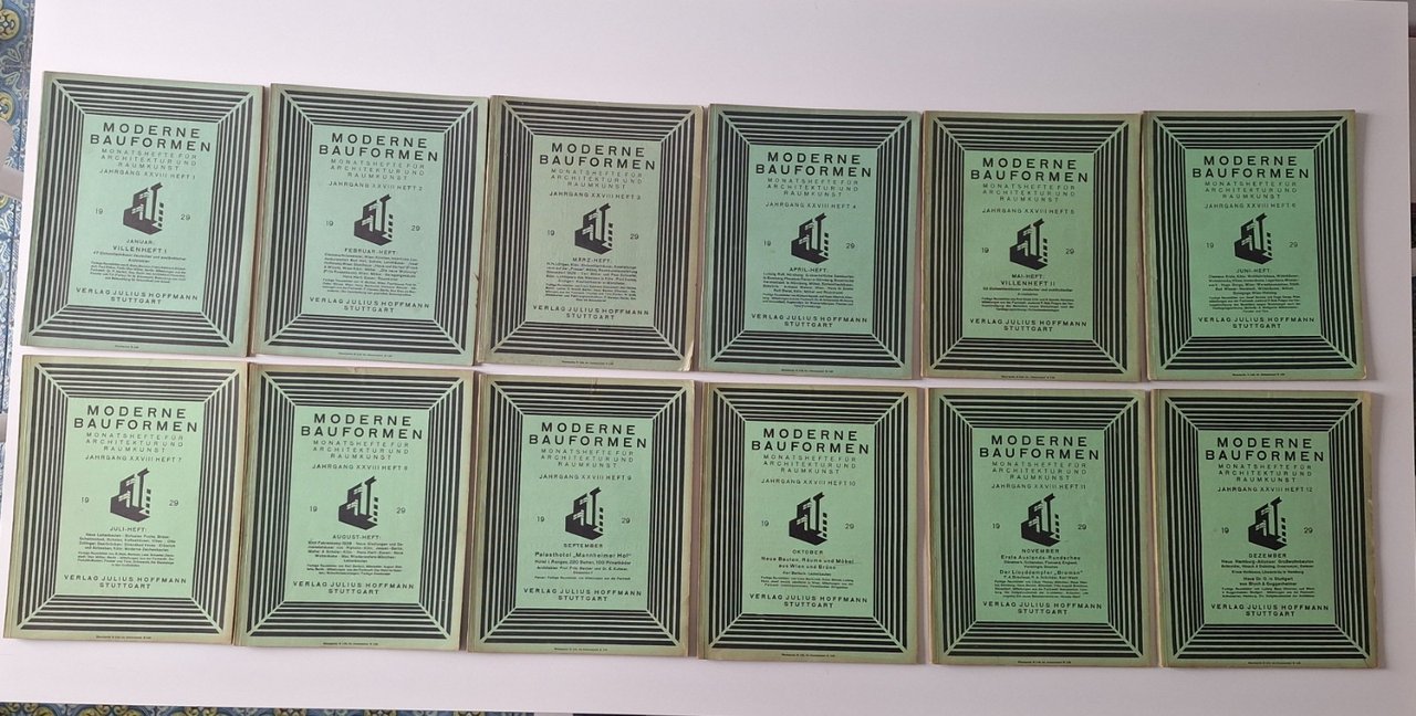 MODERNE BAUFORMEN ANNATA 1929 12 NUMERI COMPLETA
