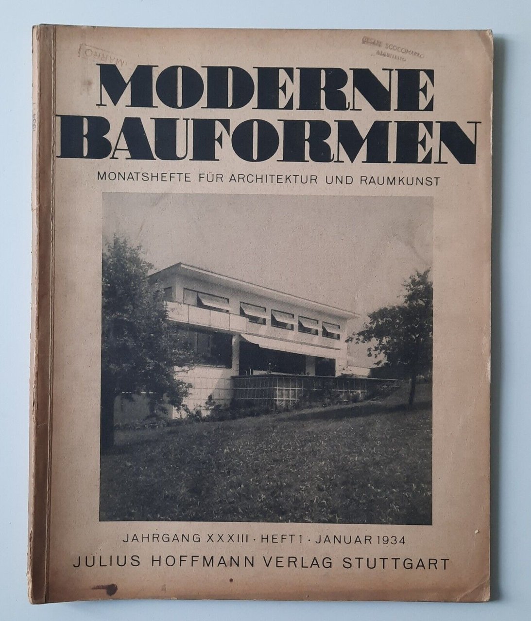 MODERNE BAUFORMEN RIVISTA N 1 JANUAR 1934