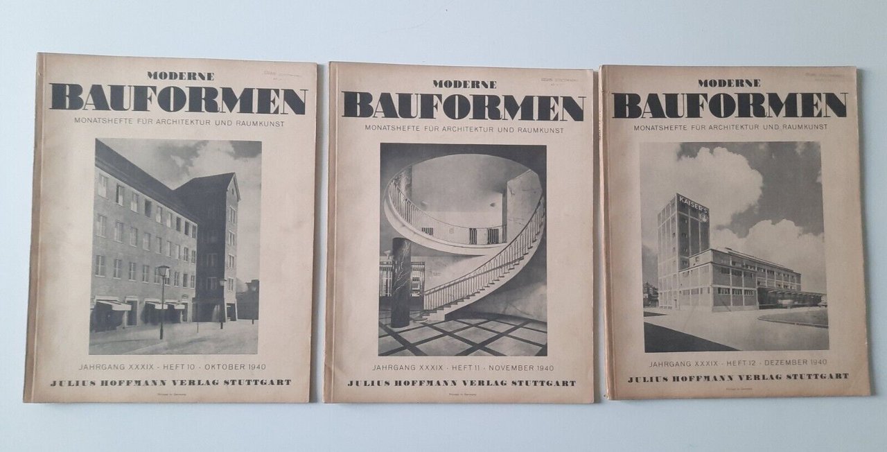 MODERNE BAUFORMEN RIVISTA N. 10 - 11 - 12 1940 …