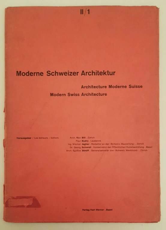 MODERNE SCHWEIZER ARKITEKTUR VERLA KARL WERNER 1942 5 VOLUMI MAX …