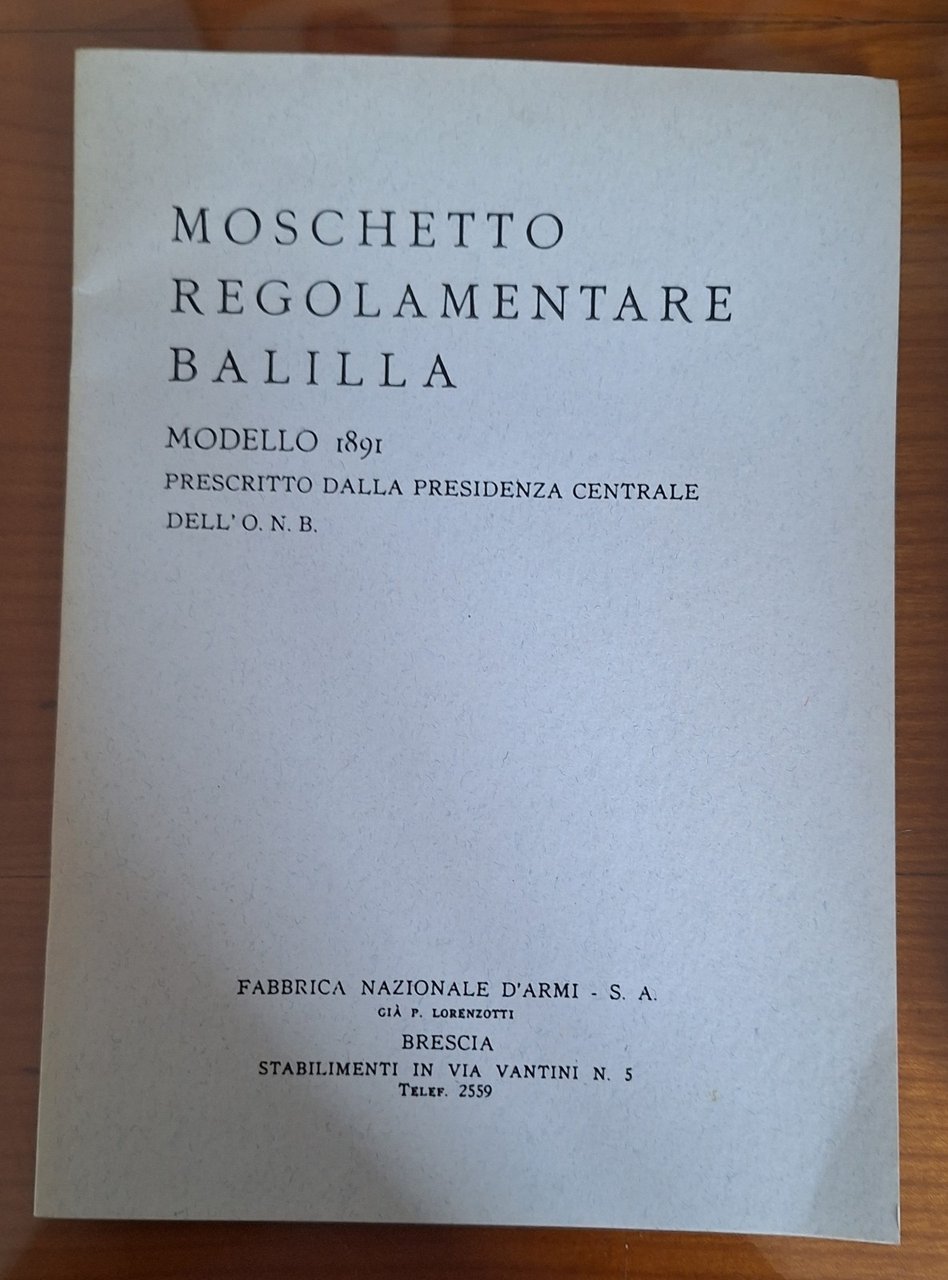 MOSCHETTO REGOLAMENTARE BALILLA MOD. 1891 1995 | Immagine principale