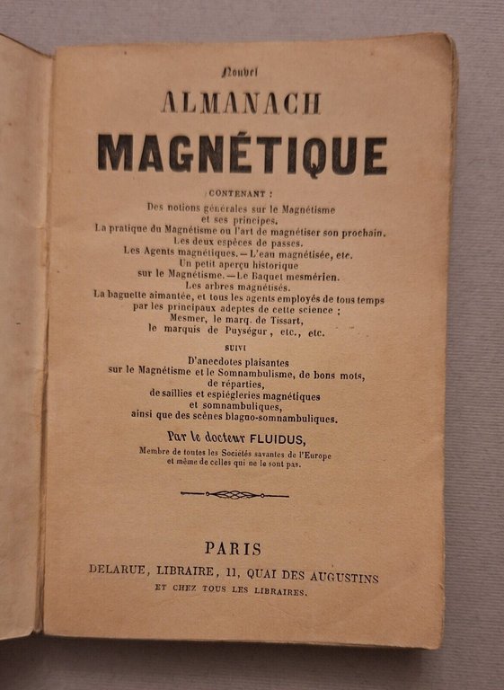 NOUVEL ALMANACH MAGNETIQUE PARIS DELARUE LIBRAIRE