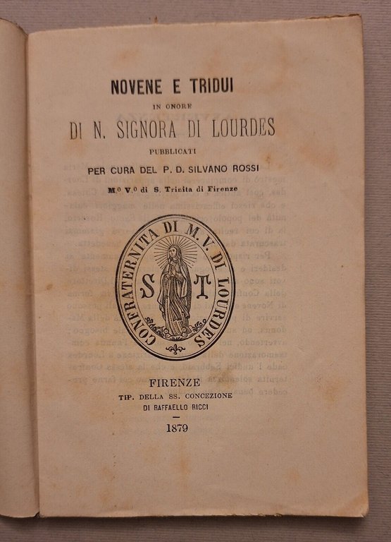 NOVENE E TRIDUI IN ONORE DI N. SIGNORA DI LOURDES …