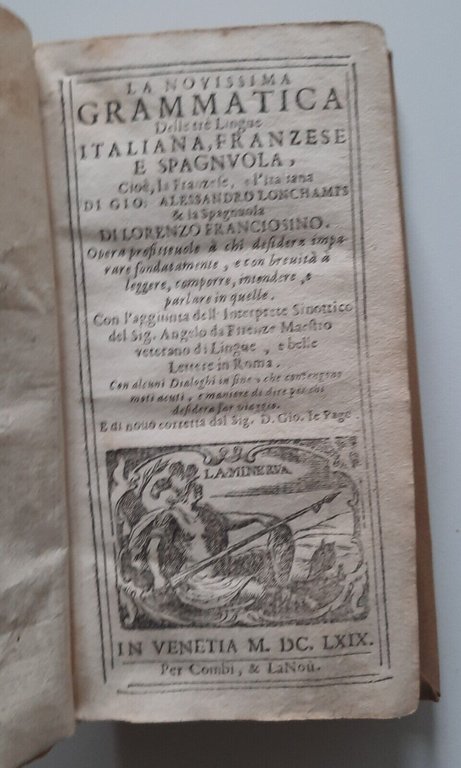 NOVISSIMA GRAMMATICA ITALIANA FRANZESE E SPAGNUOLA IN VENETIA 1669 PER …