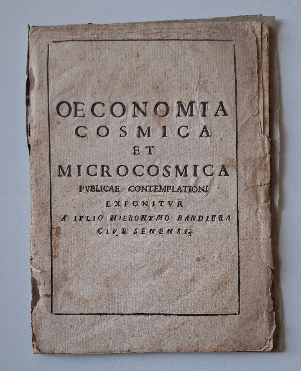 OECONOMIA COSMICA MICROCOSMICA IULIO HIERONIMO BANDIERA SENIS TYP PUBLICI 1690