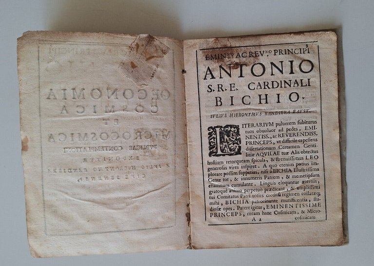 OECONOMIA COSMICA MICROCOSMICA IULIO HIERONIMO BANDIERA SENIS TYP PUBLICI 1690