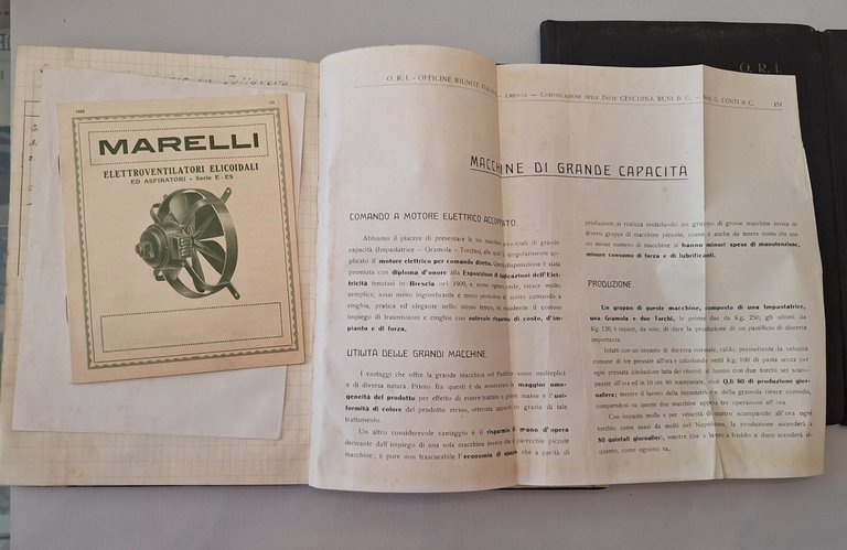 OFFICINE RIUNITE ITALIANE MOLINI TRASMISSIONI PASTIFICI 1913-1927-1915