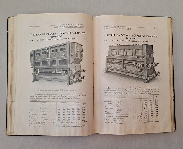 OFFICINE RIUNITE ITALIANE MOLINI TRASMISSIONI PASTIFICI 1913-1927-1915