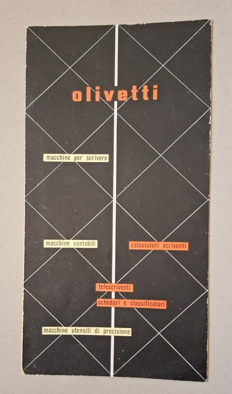 OLIVETTI MACCHINE PER SCRIVERE MACCHINE CONTABILI BROCHURE PIEGHEVOLE