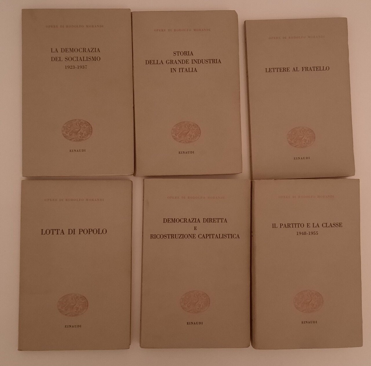 OPERE DI RODOLFO MORANDI EINAUDI 1961 6 VOLUMI