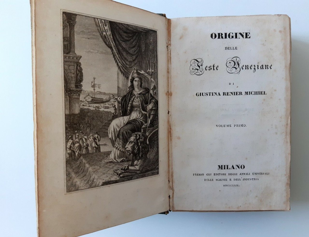 ORIGINE DELLE FESTE VENEZIANE DI G. RENIER MICHIEL MILANO 1829