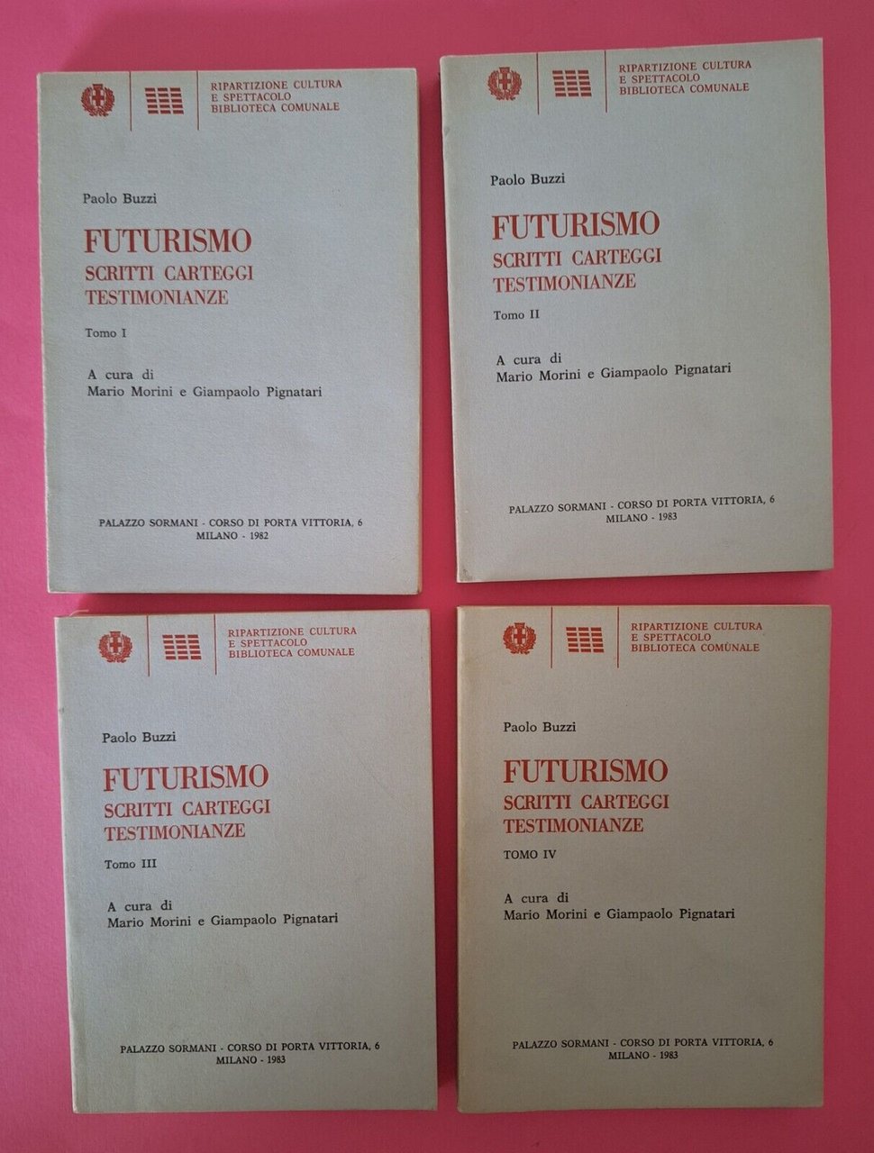 PAOLO BUZZI FUTURISMO SCRITTI CARTEGGI TESTIMONIANZE PALAZZO SORMANI 1983 4 …