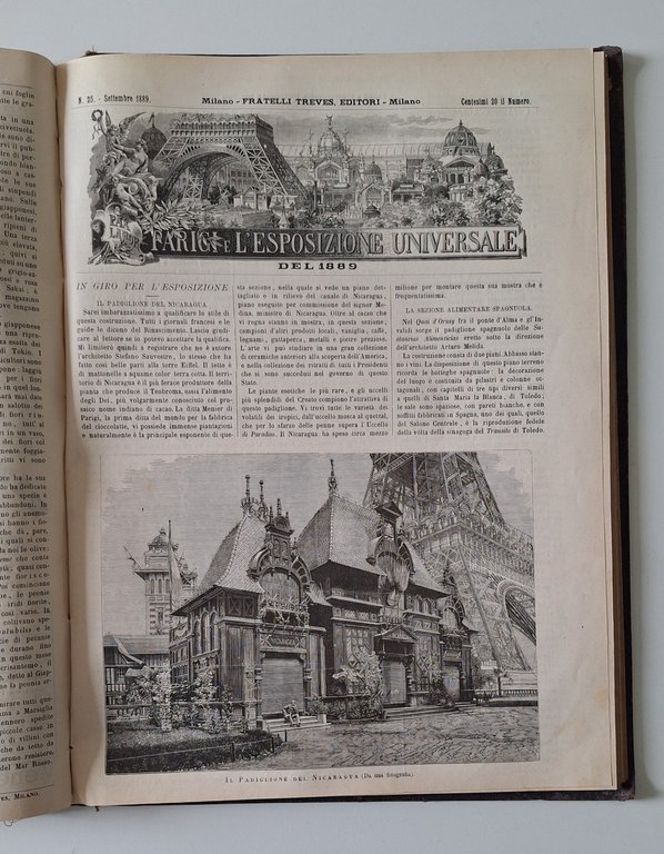 PARIGI E L'ESPOSIZIONE UNIVERSALE DEL 1889 MILANO TREVES 1890
