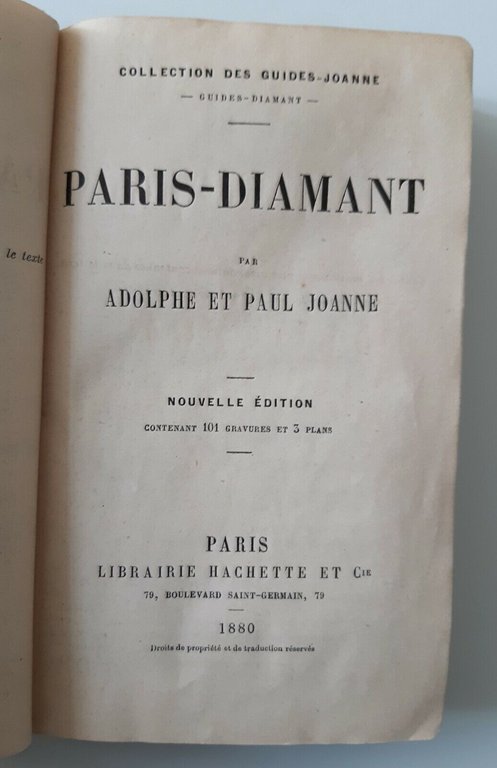 PARIS DIAMANT PAR A. ET P. JOANNE HACHETTE 1880