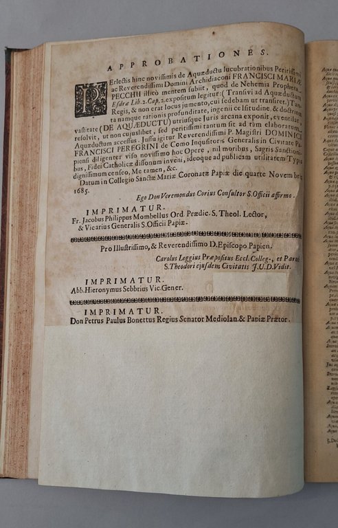 PECCHIO TRACTATUS DE AQUAEDUCTU C.F. MAGRIJ ?71707/1710/1713 4 VOLUMI