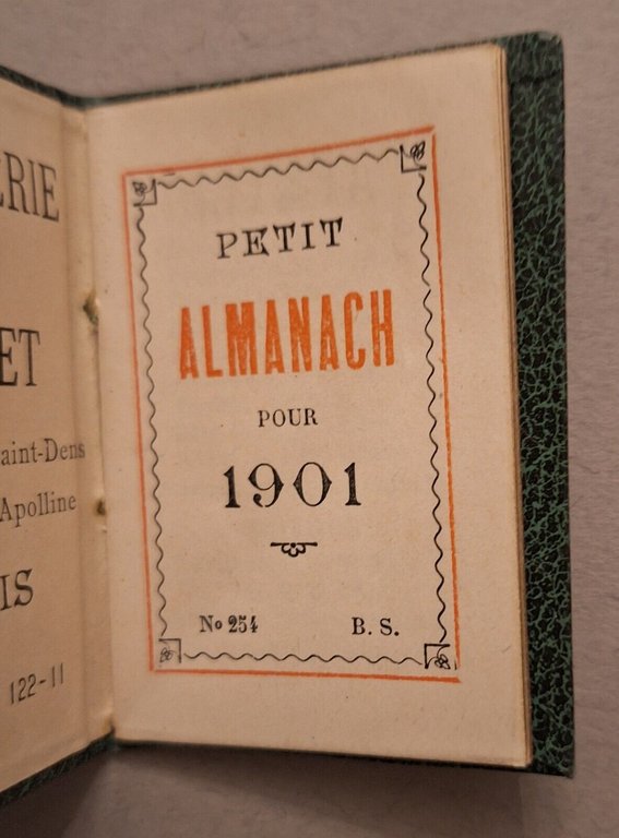 PETIT ALMANACH / CALENDRIER DAL 1901 AL 1930 PAPETERIE CACHE …
