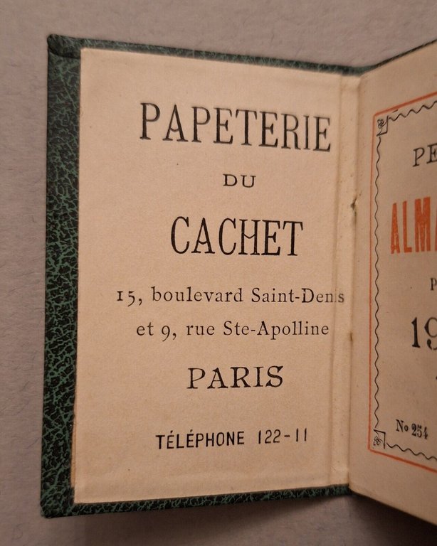 PETIT ALMANACH / CALENDRIER DAL 1901 AL 1930 PAPETERIE CACHE …