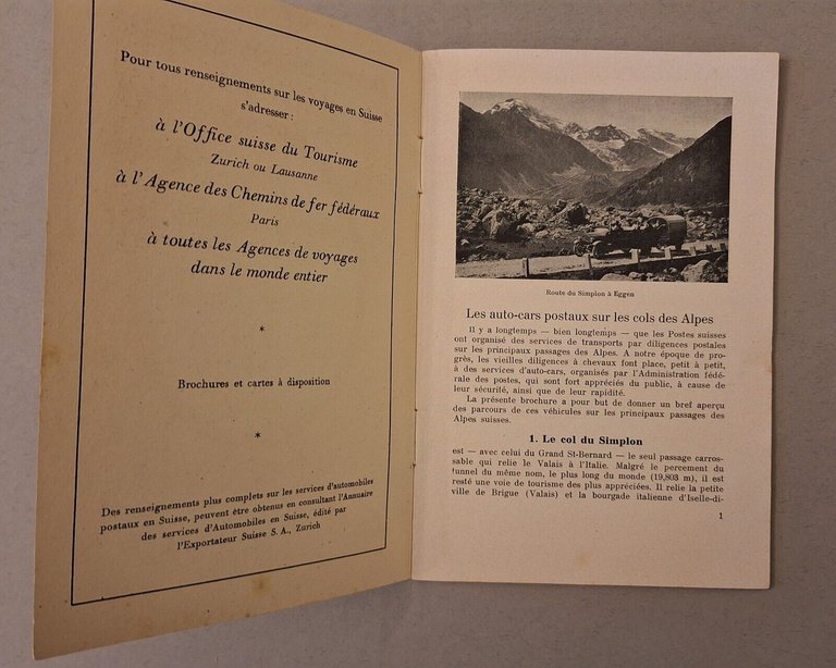 POSTES ALPESTRES SUISSES COURSES D'AUTOMOBILES TRAVERS COLS ALPESTRES 1921 (?)