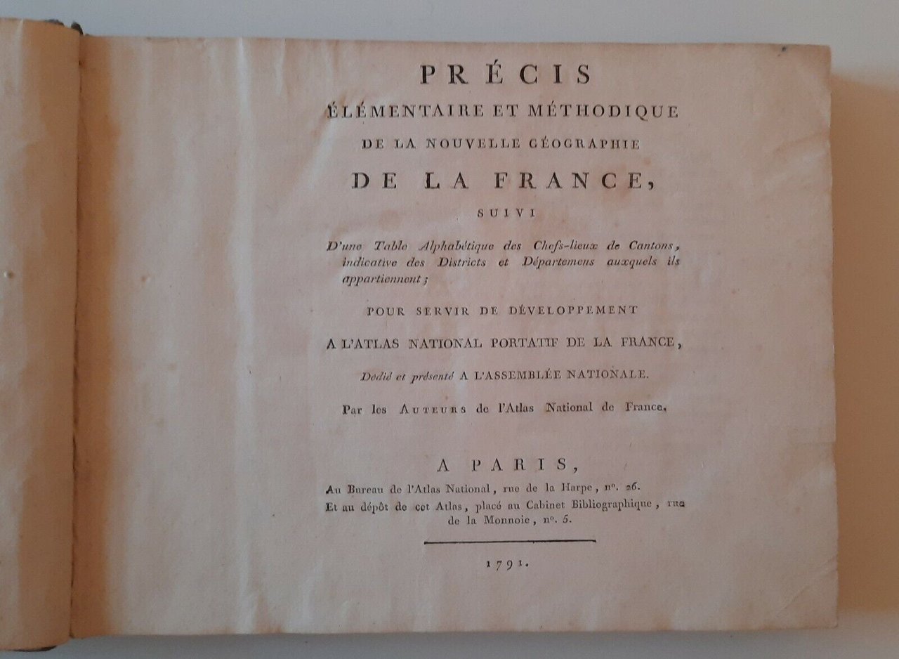 PRECIS ELEMENTAIRE METHODIQUE NOUVELLE GEOG. DE FRANCE DESINEE ..A PARIS …