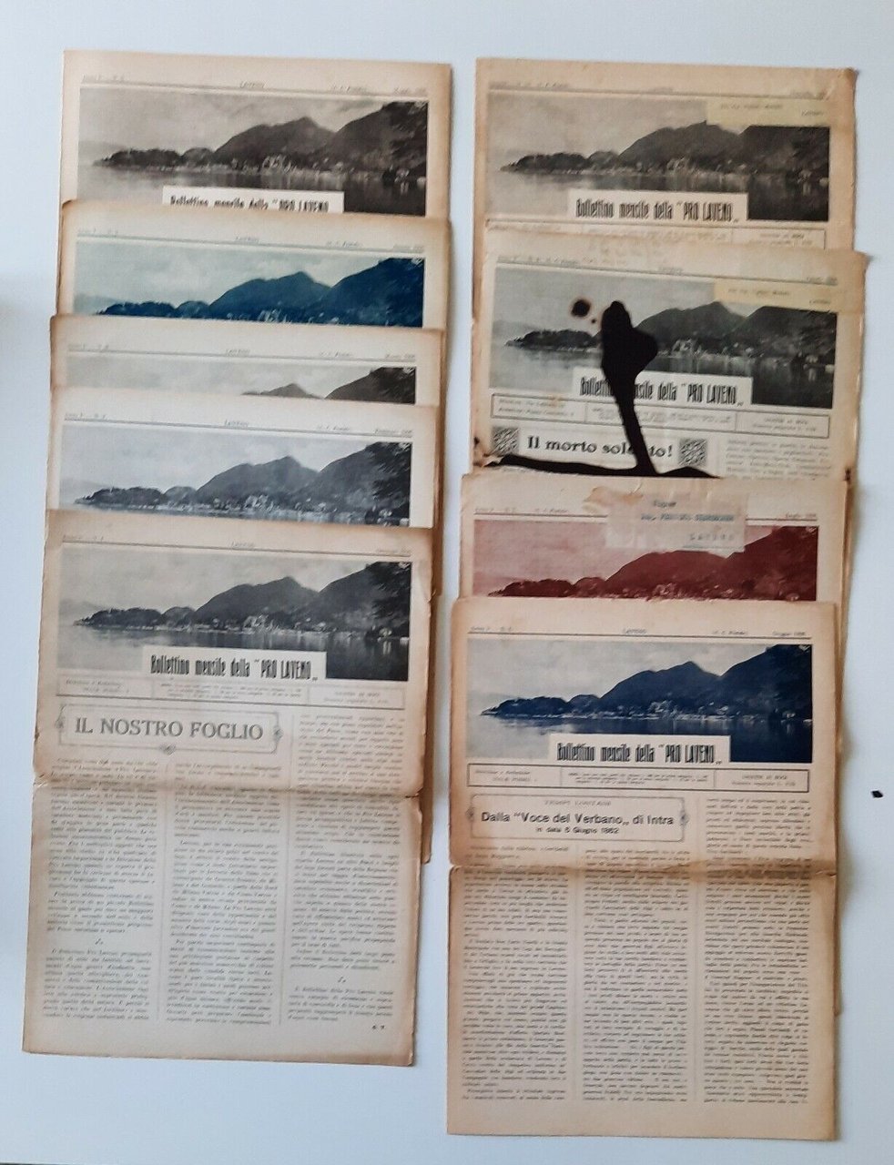 PRO LAVENO BOLLETTINO MENSILE ANNO 1 N. 1-2-3-4-5-6-7-8-12 1926 GIORNALE