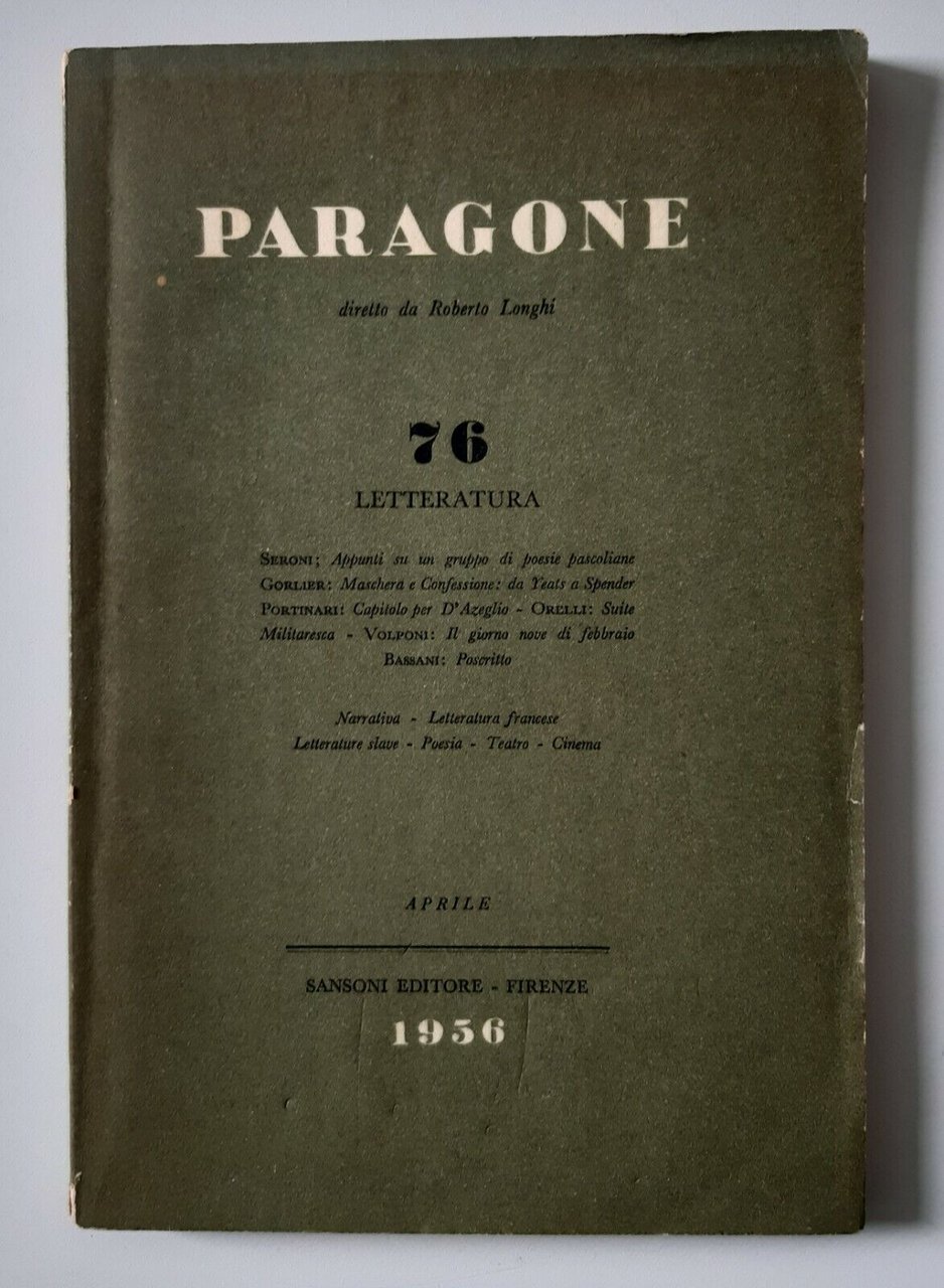R. LONGHI PARAGONE SANSONI ED. 1956