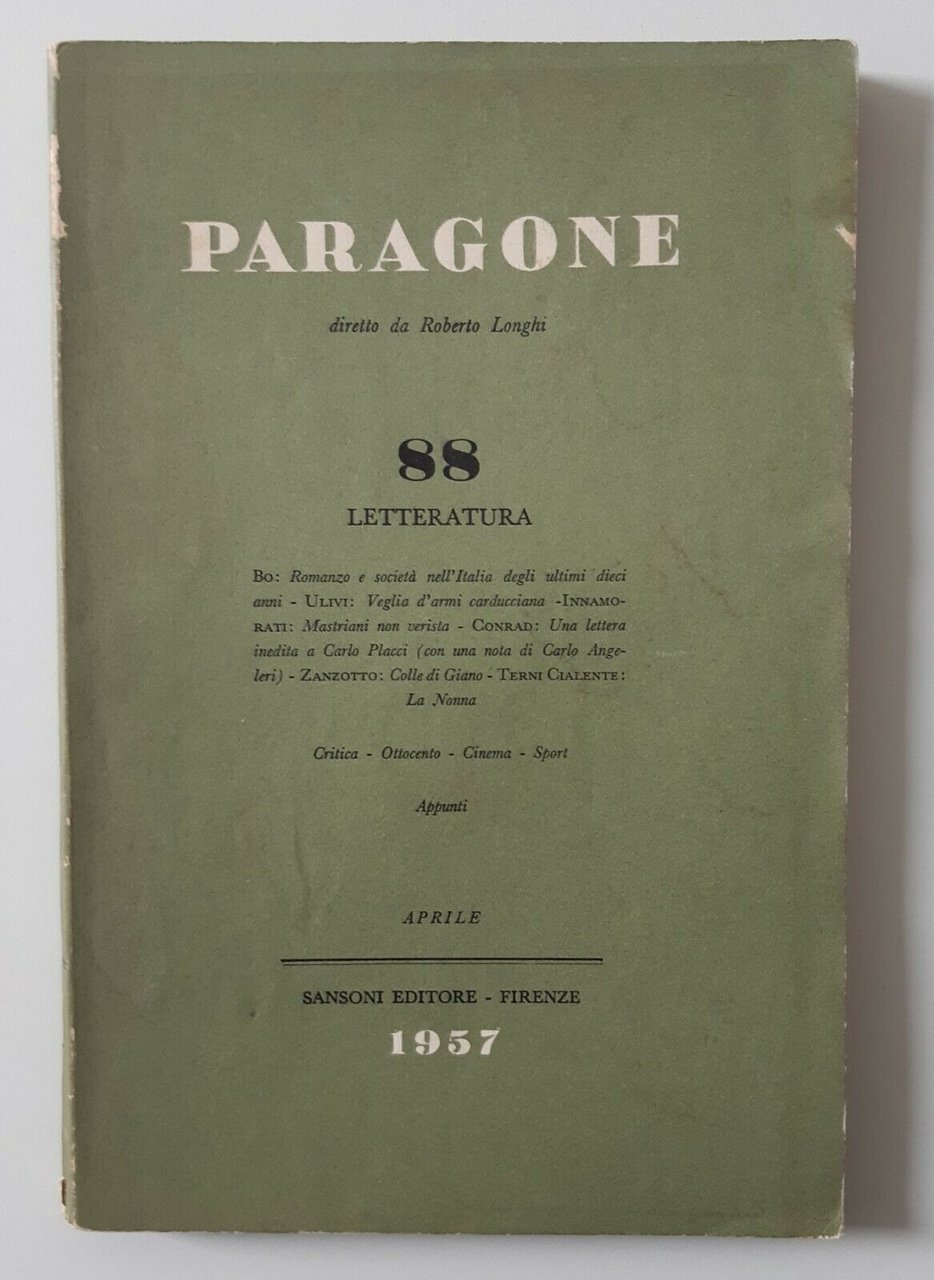 R. LONGHI PARAGONE SANSONI ED. 1958