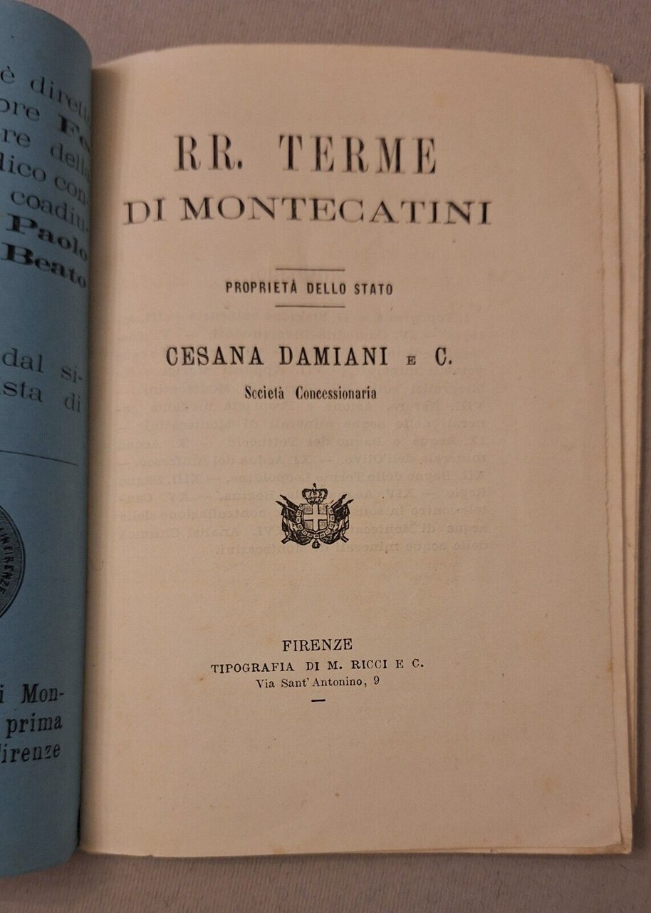 R.R. TERME DI MONTECATINI CESANA DAMIANI E c. FIRENZE TIP. …