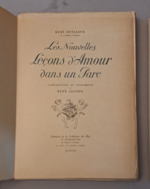 RENE' BOYLESVE LES NOUVELLES LECONS D'AMOUR DANS UN PARC ED. …