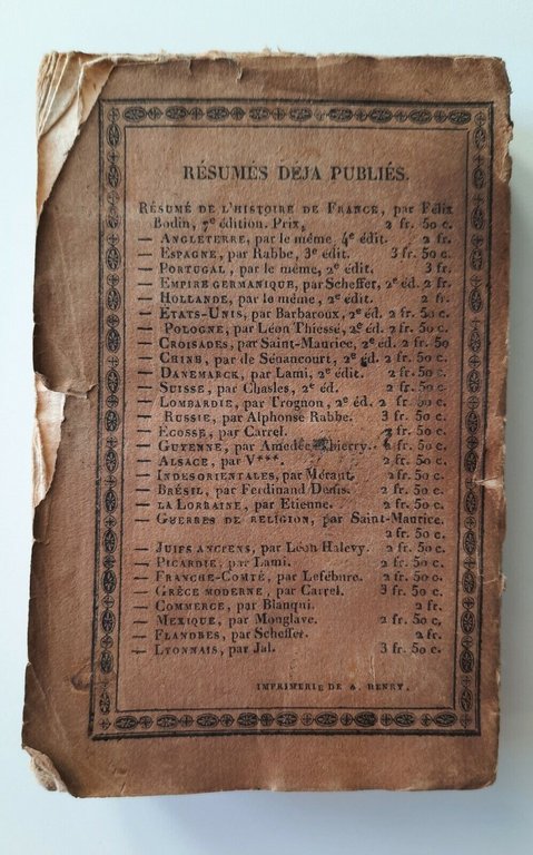 RESUME' DE GENES DU PIEMONT ET DE LA SARDAIGNE PAR …