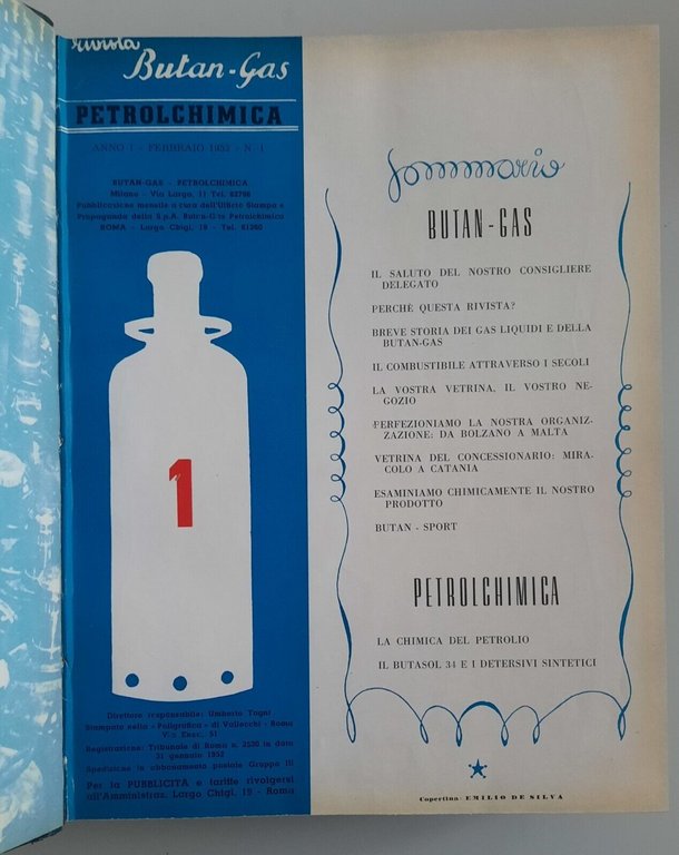 RIVISTA BUTAN - GAS PETTROLCHIMICA ANNO 1° 1952 / 3° …