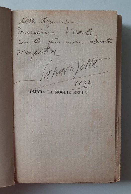 SALVATOR GOTTA OMBRA LA MOGLIE BELLA BALDINI CASTOLDI 1929 AUTOGRAFATO