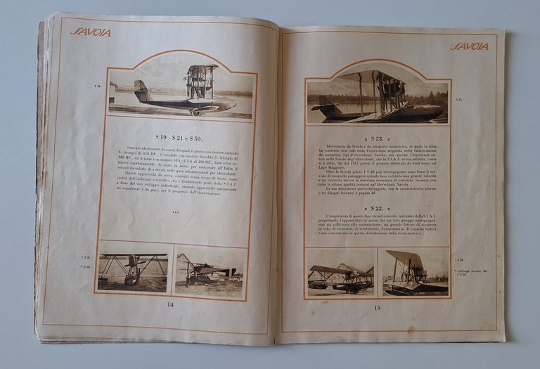 SAVOIA I VELIVOLI SIAI SOC. IDRVOLANTI ALTA ITALIA ARTI GRAFICHE …