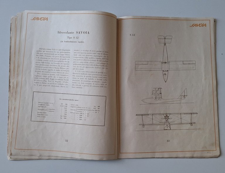 SAVOIA I VELIVOLI SIAI SOC. IDRVOLANTI ALTA ITALIA ARTI GRAFICHE …